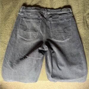 American Eagle Outfitters Faded Black Stretch Barrel Jeans